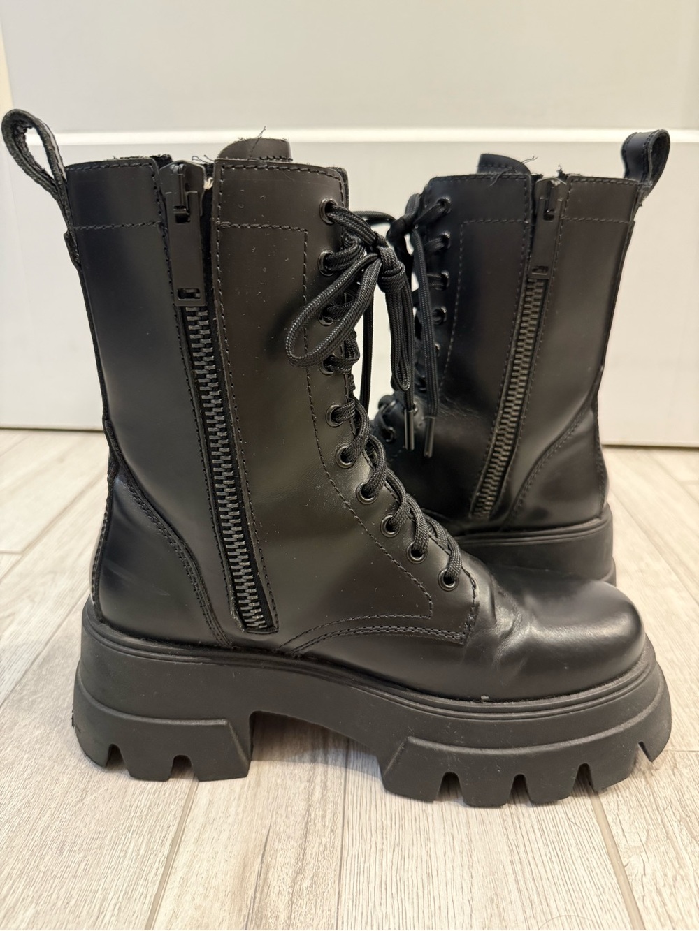 Thursday Women’s Dynasty Combat Boot in Black Leather